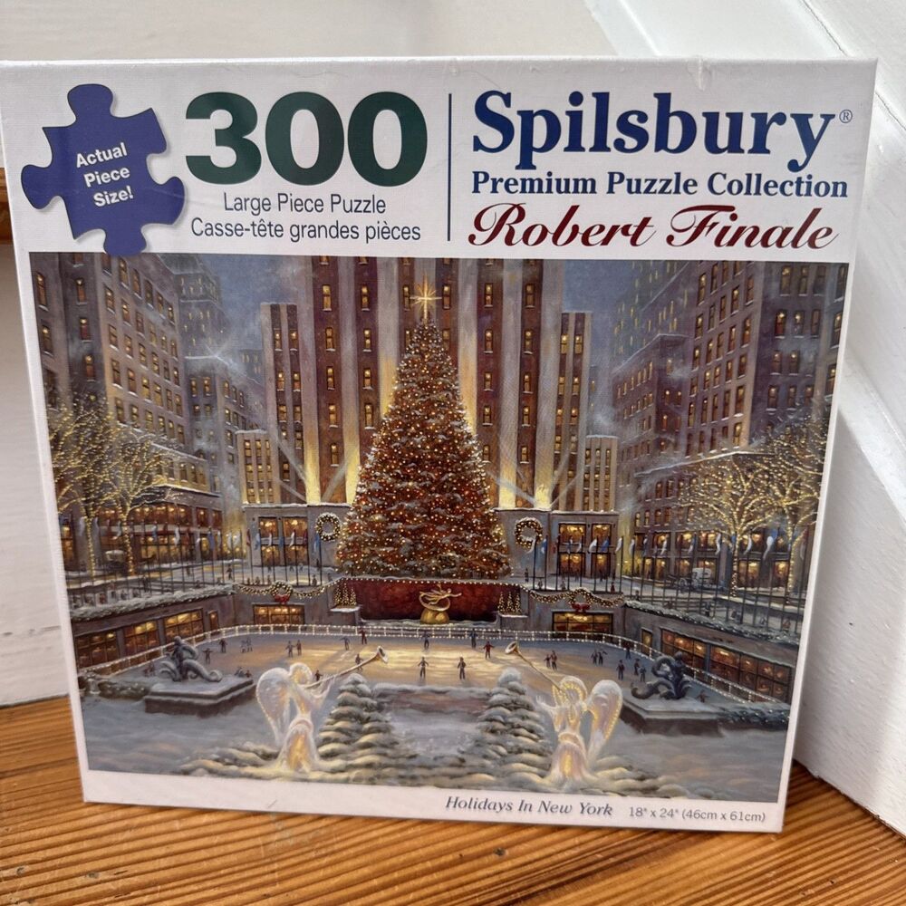 Spilsbury 300 Piece Robert Finale Art Puzzle "Holidays In New York" 18x24"  NEW